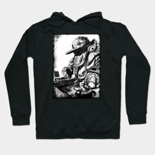 DJ Elephant Black and White Hoodie